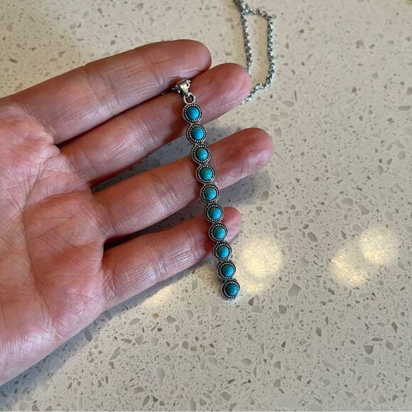 Fake Turquoise Pendant Necklace western style - Picture 7 of 9